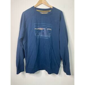 Men's Patagonia Organic Cotton Crewneck Blue Sweatshirt Skyline Size L